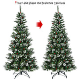 NNECW 2.1 M Artificial Christmas Tree with Pre Decorated Holly Berries for Christmas