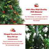 NNECW 2.1M Artificial Christmas Tree with 350 LED Lights for Decorations