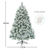 NNECW 1.8 M Pine Needle Artificial Christmas Tree with 586 Branch Tips and a Metal Stand for Decorations