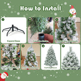 NNECW 1.8 M Pine Needle Artificial Christmas Tree with 586 Branch Tips and a Metal Stand for Decorations