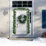 NNECW 2.7M Artificial Christmas Wreath Rattan with Pine Needles & Red Berries