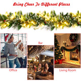 NNECW 2.7M Artificial Christmas Wreath Rattan with Pine Needles & Red Berries