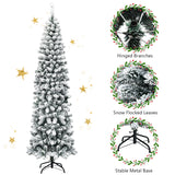 NNECW Slim Snow Flocked Christmas Tree for Home Decoration &amp Gift -2.27M