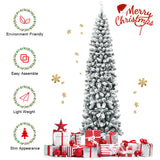NNECW Slim Snow Flocked Christmas Tree for Home Decoration &amp Gift -2.27M