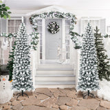 NNECW Slim Snow Flocked Christmas Tree for Home Decoration &amp Gift -2.27M