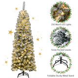 NNECW Artificial Christmas Tree with 250 Warm White LEDs for Shop & Home & Office
