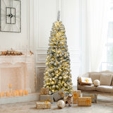 NNECW Artificial Christmas Tree with 250 Warm White LEDs for Shop & Home & Office