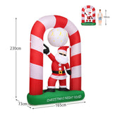 NNECW 230CM Inflatable Christmas Stocking Arch with Disco Santa Claus for Christmas/Yard