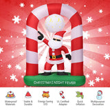 NNECW 230CM Inflatable Christmas Stocking Arch with Disco Santa Claus for Christmas/Yard