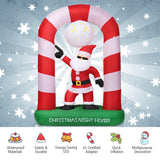 NNECW 230CM Inflatable Christmas Stocking Arch with Disco Santa Claus for Christmas/Yard