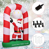 NNECW 230CM Inflatable Christmas Stocking Arch with Disco Santa Claus for Christmas/Yard
