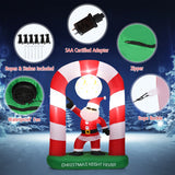 NNECW 230CM Inflatable Christmas Stocking Arch with Disco Santa Claus for Christmas/Yard