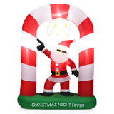 NNECW 230CM Inflatable Christmas Stocking Arch with Disco Santa Claus for Christmas/Yard