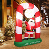 NNECW 230CM Inflatable Christmas Stocking Arch with Disco Santa Claus for Christmas/Yard
