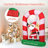 NNECW 230CM Inflatable Christmas Stocking Arch with Disco Santa Claus for Christmas/Yard