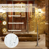 NNECW 1.5 M Artificial Twig Birch Tree with 72 Warm White LED Lights for Christmas