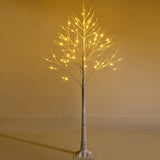NNECW 1.5 M Artificial Twig Birch Tree with 72 Warm White LED Lights for Christmas