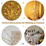 NNECW 1.5 M Artificial Twig Birch Tree with 72 Warm White LED Lights for Christmas