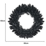 NNECW Black Pre-lit Artificial Christmas Wreath with 35 Purple LED lights for Indoor
