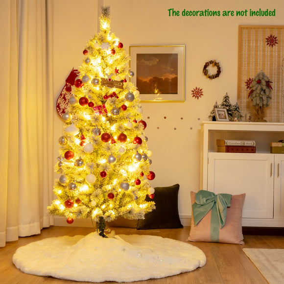NNECW 1.5M Pre-lit Artificial Christmas Tree with 9 Lighting Modes and 140 Color Changing LED Lights for Decorations