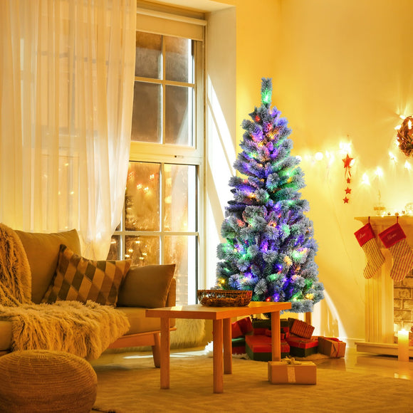NNECW 1.8M Pre-lit Artificial Christmas Tree with 9 Lighting Modes and 200 Color Changing LED Lights for Decorations