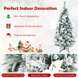 NNECW 1.5M Pre-Lit Snow-Flocked Artificial Christmas Tree with 339 Tips and 180 LED Lights for Decorations