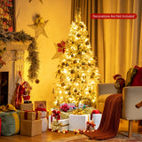NNECW 1.5M Pre-Lit Snow-Flocked Artificial Christmas Tree with 339 Tips and 180 LED Lights for Decorations