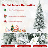 NNECW 1.8M Pre-Lit Snow-Flocked Artificial Christmas Tree with 471 Tips and 250 LED Lights for Decorations