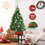 NNECW 1.5m Artificial Christmas Tree with Pine Cones for Decorations