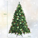 NNECW 1.5m Artificial Christmas Tree with Pine Cones for Decorations