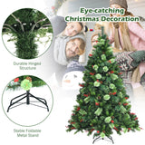 NNECW 1.5m Artificial Christmas Tree with Pine Cones for Decorations