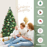 NNECW 1.5m Artificial Christmas Tree with Pine Cones for Decorations