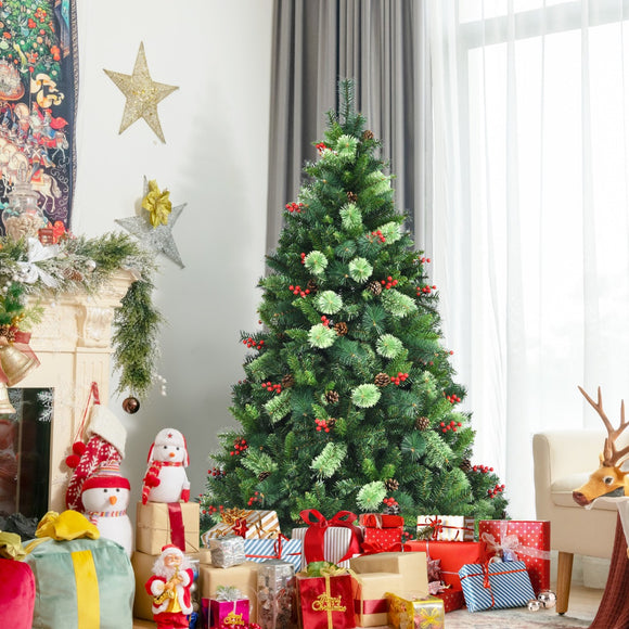 NNECW 1.5m Artificial Christmas Tree with Pine Cones for Decorations
