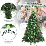NNECW 1.8m Artificial Christmas Tree with Pine Cones for Decorations
