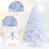 NNECW 183cm White Artificial Christmas Tree with 792 Iridescent Branch Tips