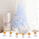 NNECW 183cm White Artificial Christmas Tree with 792 Iridescent Branch Tips