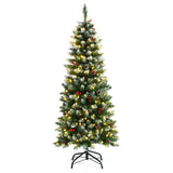 NNECW 1.5 M Pre-lit Christmas Tree with 408 PVC Branch Tips for Residential Commercial Use