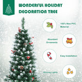 NNECW 1.5 M Pre-lit Christmas Tree with 408 PVC Branch Tips for Residential Commercial Use