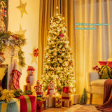 NNECW 1.8 M Pre-lit Christmas Tree with 618 PVC Branch Tips for Residential Commercial Use