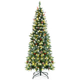 NNECW 1.8 M Pre-lit Christmas Tree with 618 PVC Branch Tips for Residential Commercial Use