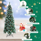 NNECW 1.8 M Pre-lit Christmas Tree with 618 PVC Branch Tips for Residential Commercial Use