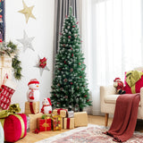NNECW 1.8 M Pre-lit Christmas Tree with 618 PVC Branch Tips for Residential Commercial Use