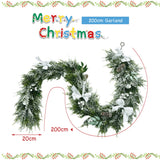 NNECW Artificial Christmas Garland with White Berries for Room Decoration