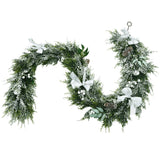 NNECW Artificial Christmas Garland with White Berries for Room Decoration