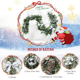 NNECW Artificial Christmas Garland with White Berries for Room Decoration