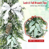 NNECW Artificial Christmas Garland with White Berries for Room Decoration