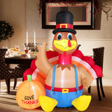 NNECW 180 CM Thanksgiving Inflatable Turkey with Pumpkin for Lawn & Party