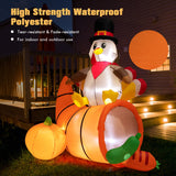 NNECW 180 CM Thanksgiving Inflatable Turkey on Cornucopia for Family