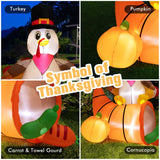 NNECW 180 CM Thanksgiving Inflatable Turkey on Cornucopia for Family