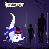NNECW 180 CM Inflatable White Ghost with Sharp Claws for Halloween Decoration